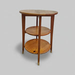 Warm Honey Timber Three-Tier Round Side Table