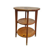 Warm Honey Timber Three-Tier Round Side Table