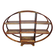 Handcrafted Oval Silhouette Mango Wood Display Shelf
