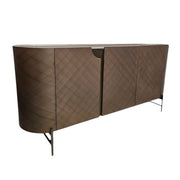 Artisan Textured Champagne Bronze Sideboard with Curved Edges