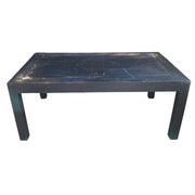 Modern Dark Wood Dining Table with Grooved Detail