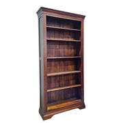 Elegant Traditional Handcrafted Tall Dark Wood Bookcase