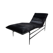 CB2 Mid-Century Onyx Cowhide Chaise Lounge