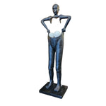 Avant-Garde Figurative Black Composite Sculptural Floor Lamp