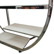 Art Deco Chrome and Glass Circular Display Shelf