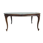 Extravagant French Provincial Extendable Wooden Dining Table and Rattan Chair Set