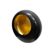 Marina Home Retro Circular Matte Black and Gilded Metal Candle Holder