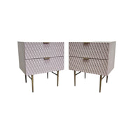 West Elm Audrey Mid-Century Style Geometric Light Pink Nightstand