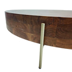Marina Home Rustic Thick Block Solid Wood Round Coffee Table