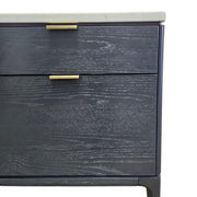 West Elm Mid-Century Style Parker Dark Ash and Marble Nightstand