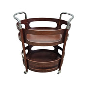 Mid-Century Modern Curved Bentwood Drinks Trolley with Chrome Handles