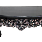Upcycled Baroque Style Hand Carved Black Console Table