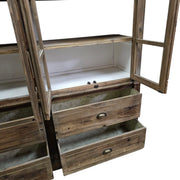 Marina Home Rustic Reclaimed Wood Glass Display Cabinet
