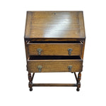 Vintage Charm Oak Bureau Slant-Front Writing Desk