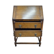Vintage Charm Oak Bureau Slant-Front Writing Desk