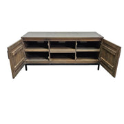 Crate & Barrel Wyatt Grey Mango Wood Media Console