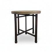 20th Century Ornate Brass Side Table with Fluted Pedestal Legs