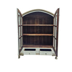 Rustic French Provincial White Display Cabinet