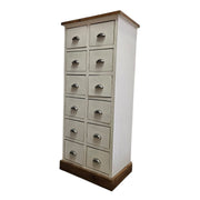 Marina Homes Rustic 12-Drawer Apothecary Storage Slim Tallboy