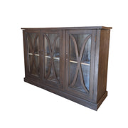 Dark Finish Triple-Door Display Sideboard