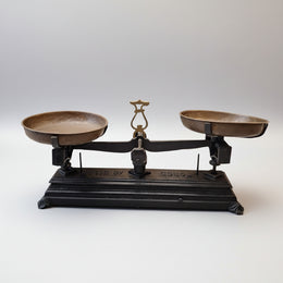 Vintage Cast Iron and Brass Apothecary Scales