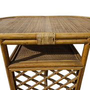 Mid-Century Oval Rattan Bistro Dining Table