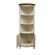 Provincial Charm Two-Tone Curved Corner Cabinet