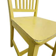 Italian Mid-Century Style Canary Yellow Slatted Wooden Dining Chair