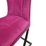 Contemporary Magenta Velvet and Chrome Base Dining Chair