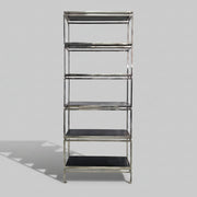 Design Atelier Architectural Silver Chrome Six-Tier Étagère Bookshelf
