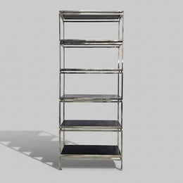 Design Atelier Architectural Silver Chrome Six-Tier Étagère Bookshelf
