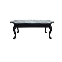 Black & White Oval Coffee Table