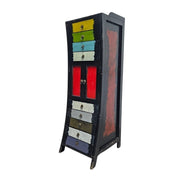 Playful Multicolour Hand Painted Wooden Tallboy Chest of Drawers