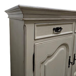 Provincial Two-Door Scalloped Buffet Cabinet in Distressed Cream