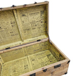Rustic Style Natural Timber Cleated Top Steamer Trunk