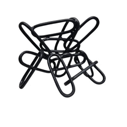 Abstract Wrought Iron Interlocking Loop Black Tabletop Sculpture