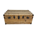 Rustic Style Natural Timber Cleated Top Steamer Trunk