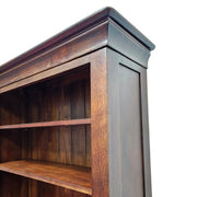 Elegant Traditional Handcrafted Tall Dark Wood Bookcase
