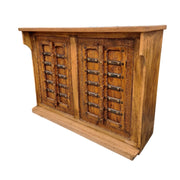 Hand-Carved Rustic Bar Counter