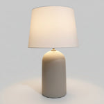 Contemporary Matte Grey Ceramic Capsule Bedside Table Lamp