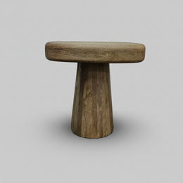 Rustic Mushroom Solid Wood Side Table