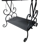 Wrought Iron Three-Tier Scrollwork Display Shelf