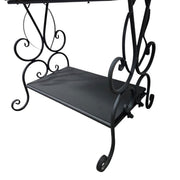 Wrought Iron Three-Tier Scrollwork Display Shelf