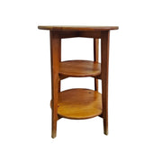Warm Honey Timber Three-Tier Round Side Table