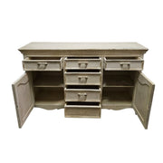 Provincial Charm Hand-Distressed Cream Sideboard Cabinet