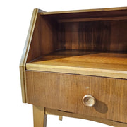 Mid-Century Modern Blonde Oak Bedside Table