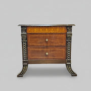 Regal Empire Style Inlaid Walnut Bedside Chest