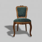 THE One Vintage Style Carved Wood Emerald Green Velvet Dining Chair