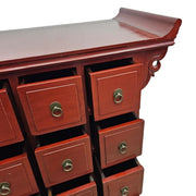 Heritage Oriental Red Lacquer Oriental Multi Drawer Altar Console Table