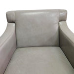 Contemporary Minimalist Grey Leather Armchair